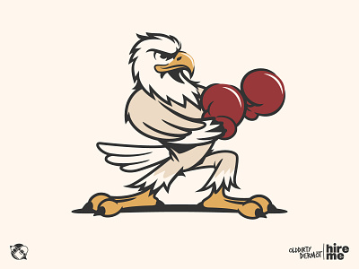 Fighting Eagle Mascot boxing character design design eagle graphics illustration mascot t shirt design tee design vector vector design