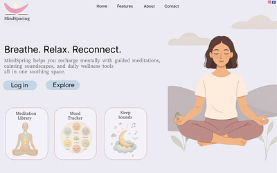 MindSpacing – Wellness Landing Page UI branding logo typography ui