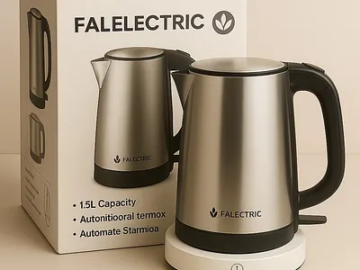 Minimal Electric Kettle Box branding graphic design mockup design services