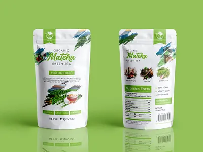 Organic Matcha Green Tea Pouch Packaging powder