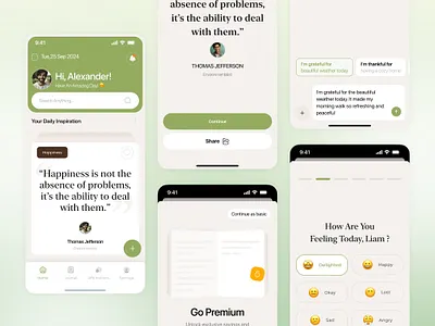 ✨ Happyer – Journaling & Mood Tracking UI Kit autolayout darkmode figma ui kit figmauikit journalingapp mobile ui kit moodtracker wellnessapp