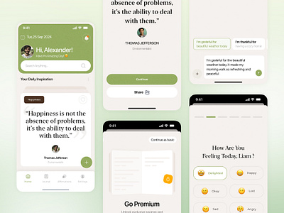 ✨ Happyer – Journaling & Mood Tracking UI Kit autolayout darkmode figma ui kit figmauikit journalingapp mobile ui kit moodtracker wellnessapp