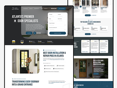 Just Doors - Website Landing Page Design. app app design branding design figma graphic design homepage homer services illustration landing page real estate ui uiux ux website