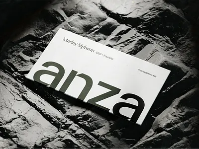 Anza Business Cards branding business card humanist logo logotype rock rugged stationary stone typography wordmark