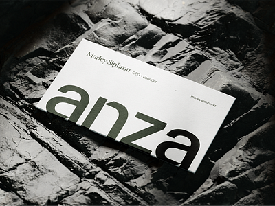 Anza Business Cards branding business card humanist logo logotype rock rugged stationary stone typography wordmark
