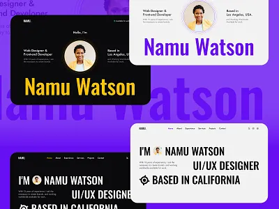 Namu - Personal Portfolio Website clean portfolio designer portfolio homepage landing page onepage website personal portfolio personal site personal website portfolio template portfolio website professional website project responsive website ui design uiuxdesign web design website