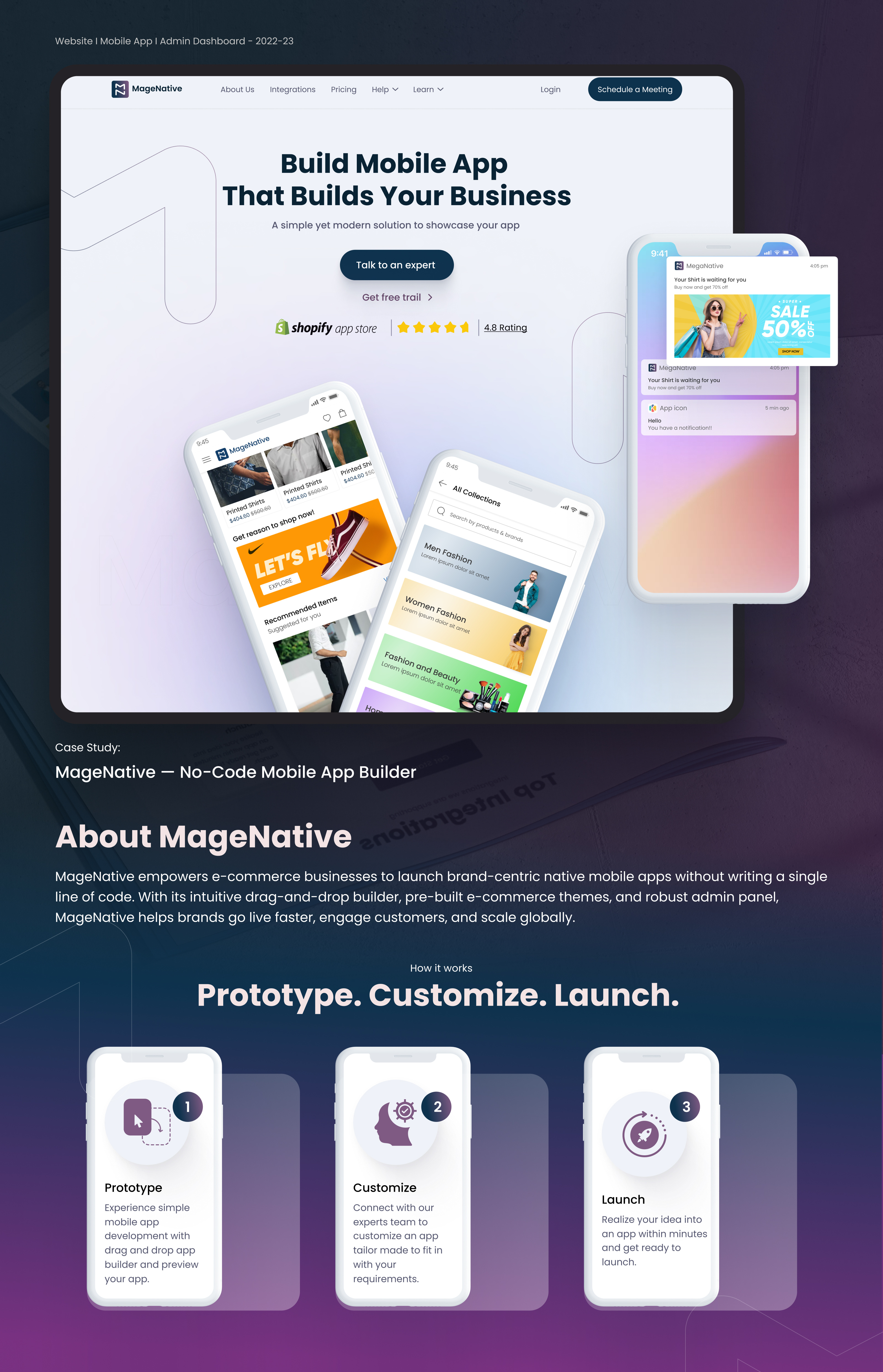 MageNative app appstore branding creative agency design dragdrop graphic design illustration logo nocode product design shopify typography ui user experience user research ux ux design vector wireframe