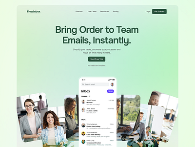SaaS App Web Design ai ai landing page ai website green hero section landing page design minimal minimalist saas saas landing page saas website tech website design