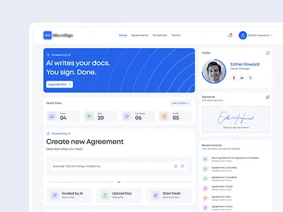 AI-Powered Agreement Dashboard UI/UX admin panel ai automation aiplatform animation branding dashboard dashboard design dashboard ui design graphic design inspiration design landing page product design saas ui ui design ui inspiration uxuidesign web ui webappdesign
