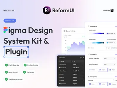 Reformui Design system design design system figma graphic design modern ui ui design ux