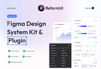 Reformui Design system design design system figma graphic design modern ui ui design ux