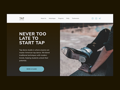 Tap dance studio webdesign concept dancestudio design logo ui ux webdesign websitedesign