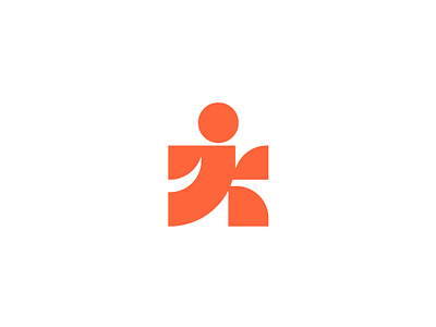 Abstract Human Mark – Joyful & Bold Brand Icon abstract bold branding children design education fitness geometric health human icon joyful logo design minimalist modern movement person playful run wellness