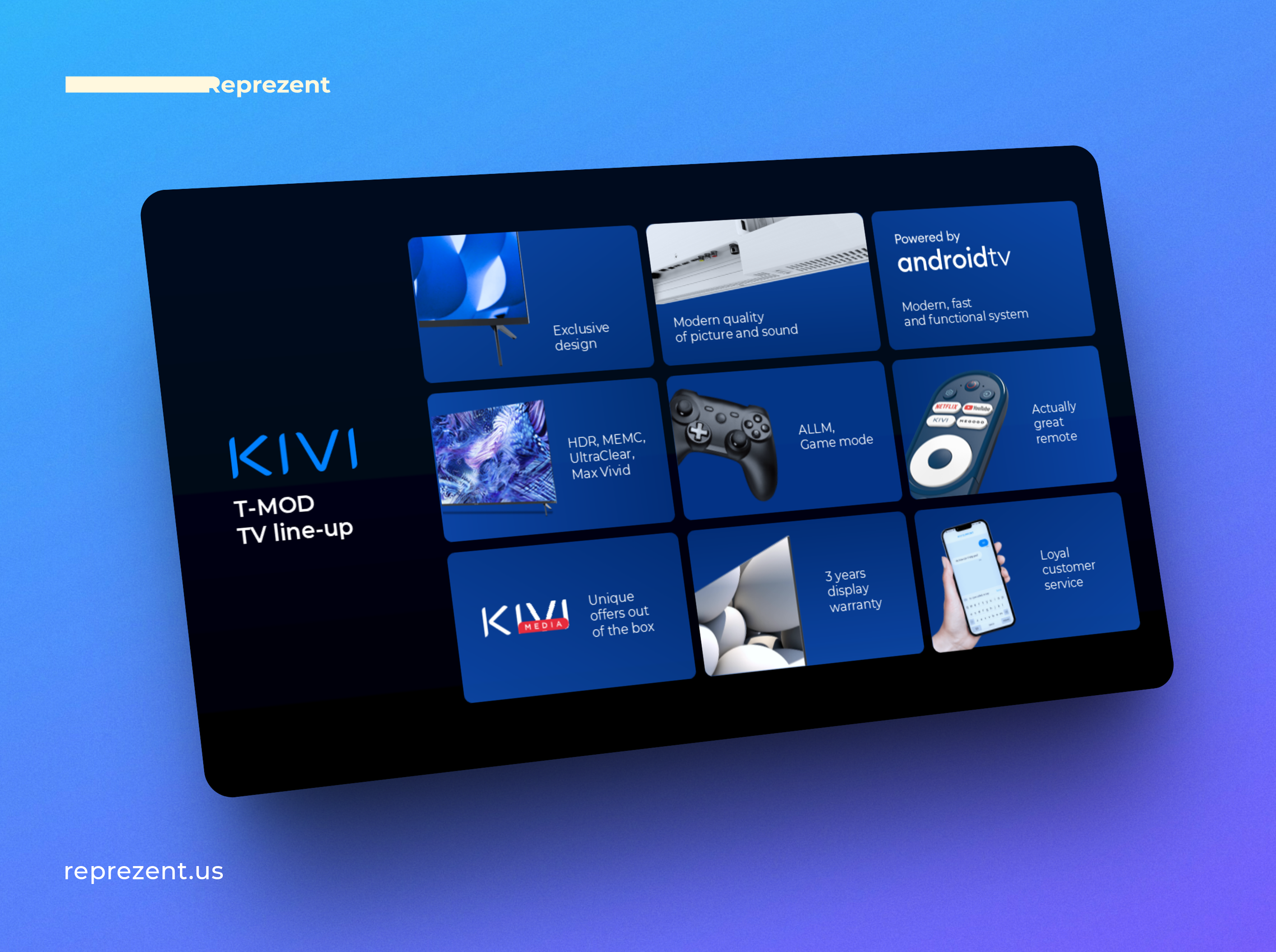 Pitch Deck Slide | TV line-up ai blue company presentation dark deck design design google slides graphic design keynote pitch deck pitch deck design power poin powerpoint presentation presentation design presentation layout typography