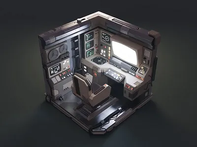 Cassette Futurism Tutorial 3d blender diorama illustration isometric process render room tutorial