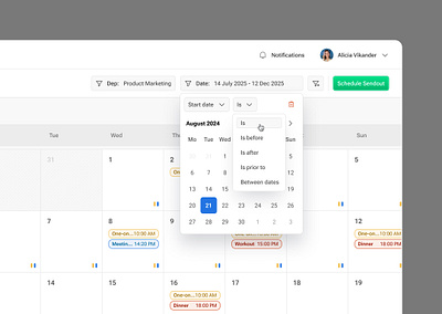 Calendar Date Filter calendar date date filter event filter schedule