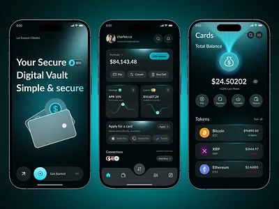 Crypto wallet - Card provide app 3d card provide app crypto investment crypto trading crypto wallet finance app instant payment minimalist design mobile mobile banking money transfer payment app ui payment application savings app trading ui wallet app interface
