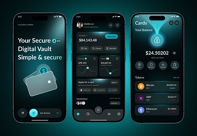 Crypto wallet - Card provide app 3d card provide app crypto investment crypto trading crypto wallet finance app instant payment minimalist design mobile mobile banking money transfer payment app ui payment application savings app trading ui wallet app interface