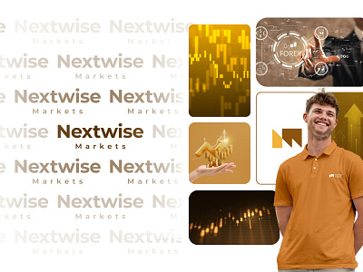 Nextwise Markets Logo Design - Var 2 brand identity branding business flat forex geometric graphic design growth icon investment letter m letter n letter w logo logo design market minimal startup symbol trading