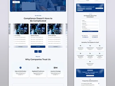Landing page for CMMC landing page ui user experience web design