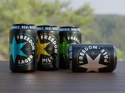 Freedom Brewery - Packaging Design design drinks graphic design packaging typography