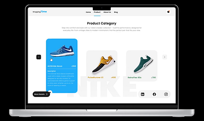 Sneaker Product Card UI Section Design animation branding illustration personal portfolio landing page ui ux