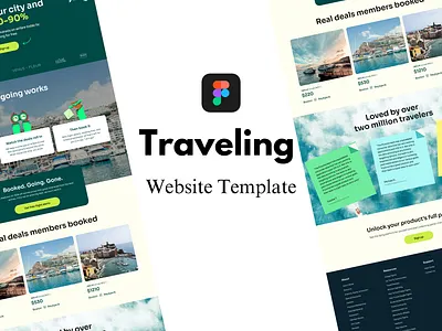 Traveling Website Landing Page figma graphic design landing page template traveling ui ux website