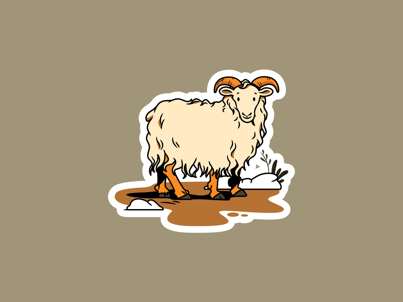 Sheep Hand-Drawn Art Illustration