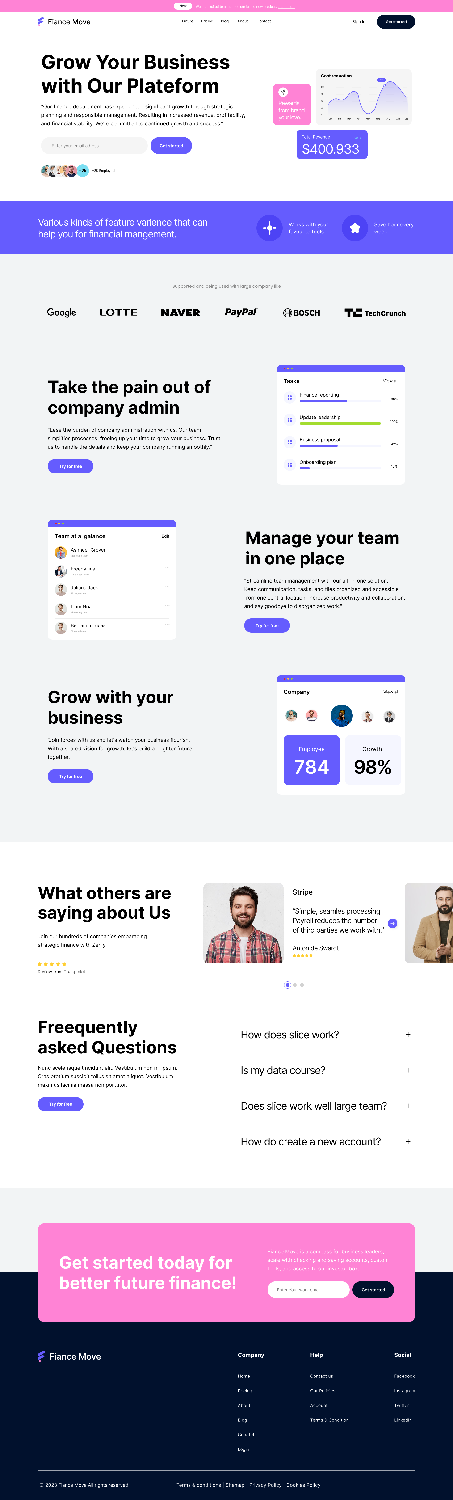 Finance Website Landing Page figma finance graphic design landing page ui ux website