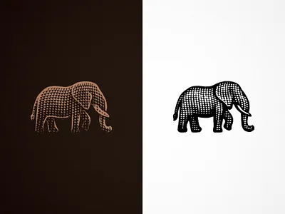 Elephant animal branding elephant engraving etching graphic designer logo logo design