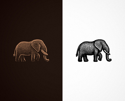 Elephant animal branding elephant engraving etching graphic designer logo logo design