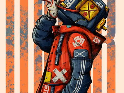 Mask art character cyberpunk design dystopian game illustration nft streetart urbanart