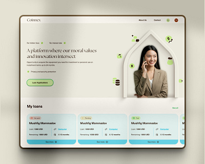 Coinnex UI – 01/03 Loan Management Dashboard UI dashboarddesign figma interfacedesign neutraltones roundeddesign softui ui uidesign ux uxdesign webdesign