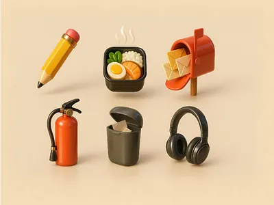 Airbnb Style 3D Icons 3d 3d icons ai airbnb airbnb icons icon