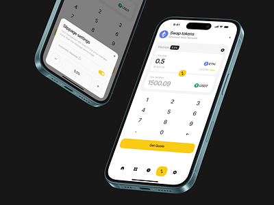 Swap tokens UI blockchain ui clean design crypto app crypto exchange crypto ui crypto ux crypto wallet defi exchange flow fintech ui gas fees minimal design moder ui swap interface token selector token swap transaction flow ui design wallet integration web3 design