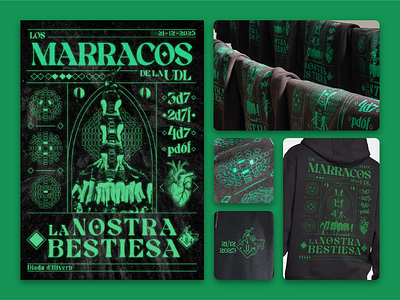 Merchandising Marracos "La Nostra Bestiesa" branding clothing design digital graphic design grunge illustration poster serigraphy t shirt graphics typography vector