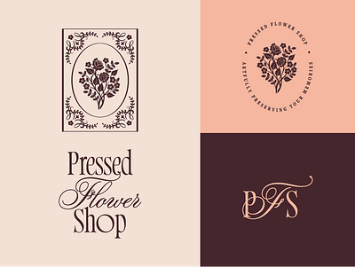 Pressed Flower Shop Logo & Branding artist bouquet brand branding design florist flower flowers fonts graphic design illustration logo romantic type typography vector wedding