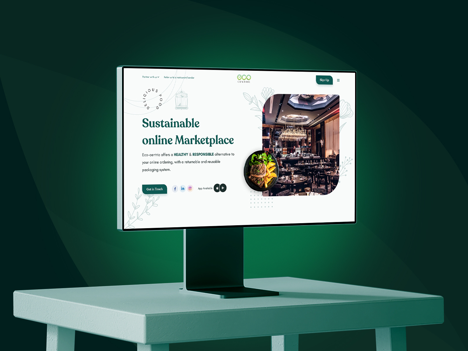 Ecocentric | Website Design apps delivery app figma food food delivery app graphic design landing page sustainable website ui ux web design website