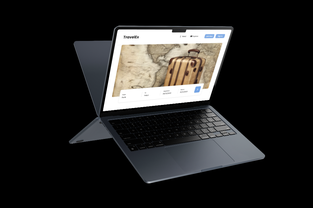 Travel EX landing page ui ux website design