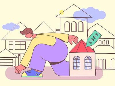 Friendly district 2d character concept design illustration vector visual