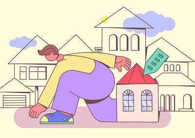 Friendly district 2d character concept design illustration vector visual
