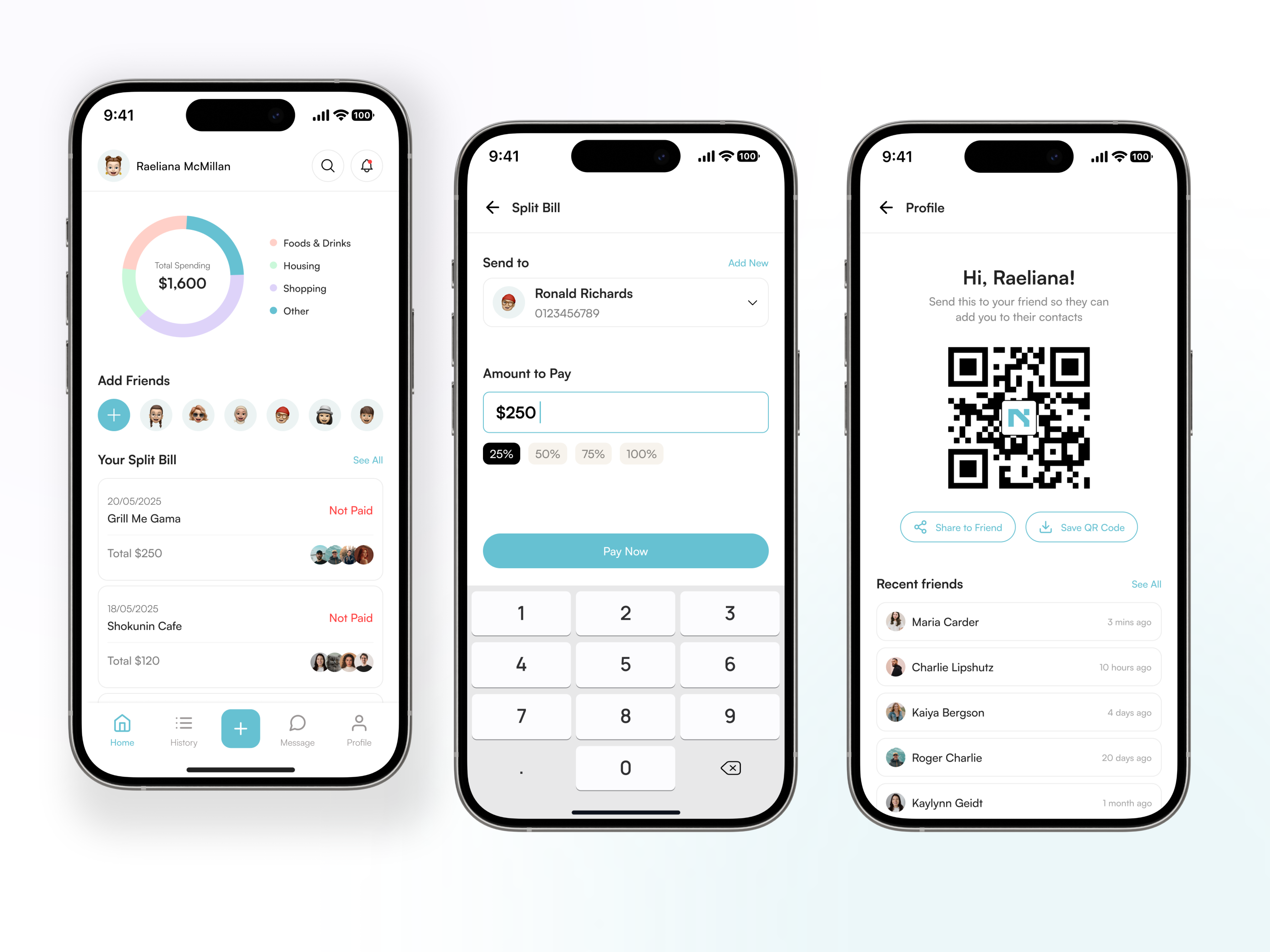 Example of NowPay - Split Bill Mobile App