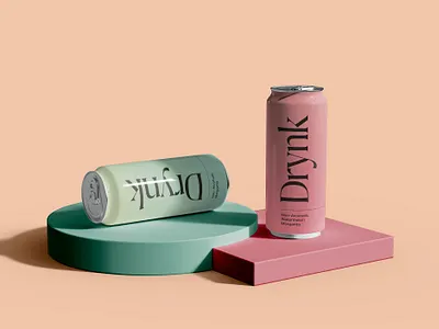 Drynk — Dry Cocktails in a Can branding can design graphic design label design mocktail typography