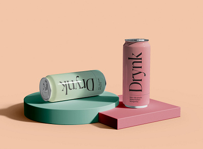 Drynk — Dry Cocktails in a Can branding can design graphic design label design mocktail typography