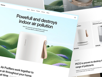 Air Purifiers Website 3d animation branding graphic design halolab logo motion graphics ui