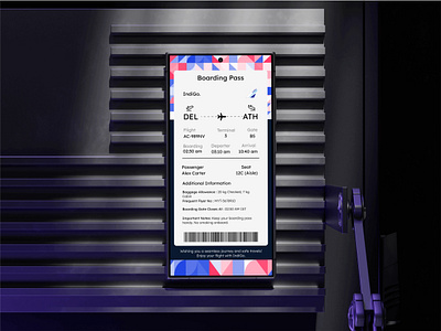 Indigo Boarding Pass Redesign airline boardingpass branding graphic design motion graphics ui