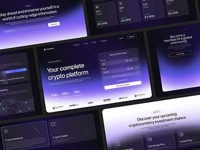 Crypzone - Web3 Crypto Landing Page blockchain crypto cryptocurrency dark dark theme defi digital agency exchange finance landing page modern ui ui desgin ux web web design web3 website