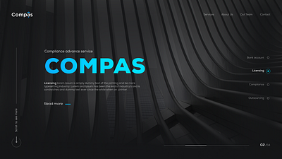 Compas Landing dark landing scroll slider ui ux