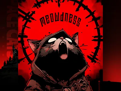 MEOWDNESS ai branding cat daliy design illustration poster print