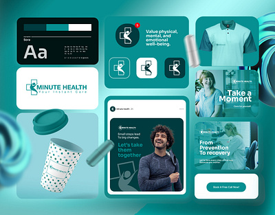 Minute Health | Brand Identity Design branding clinic logo design graphic design illustration logo medical logo typography vector